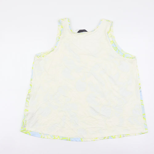 Marks and Spencer Womens Blue Polyester Basic Tank Size 14 Scoop Neck