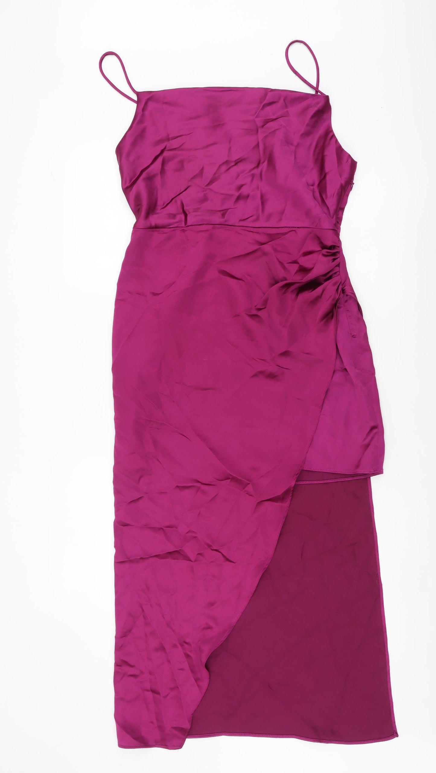 Zara Womens Purple Polyester Sheath Size M Square Neck Zip