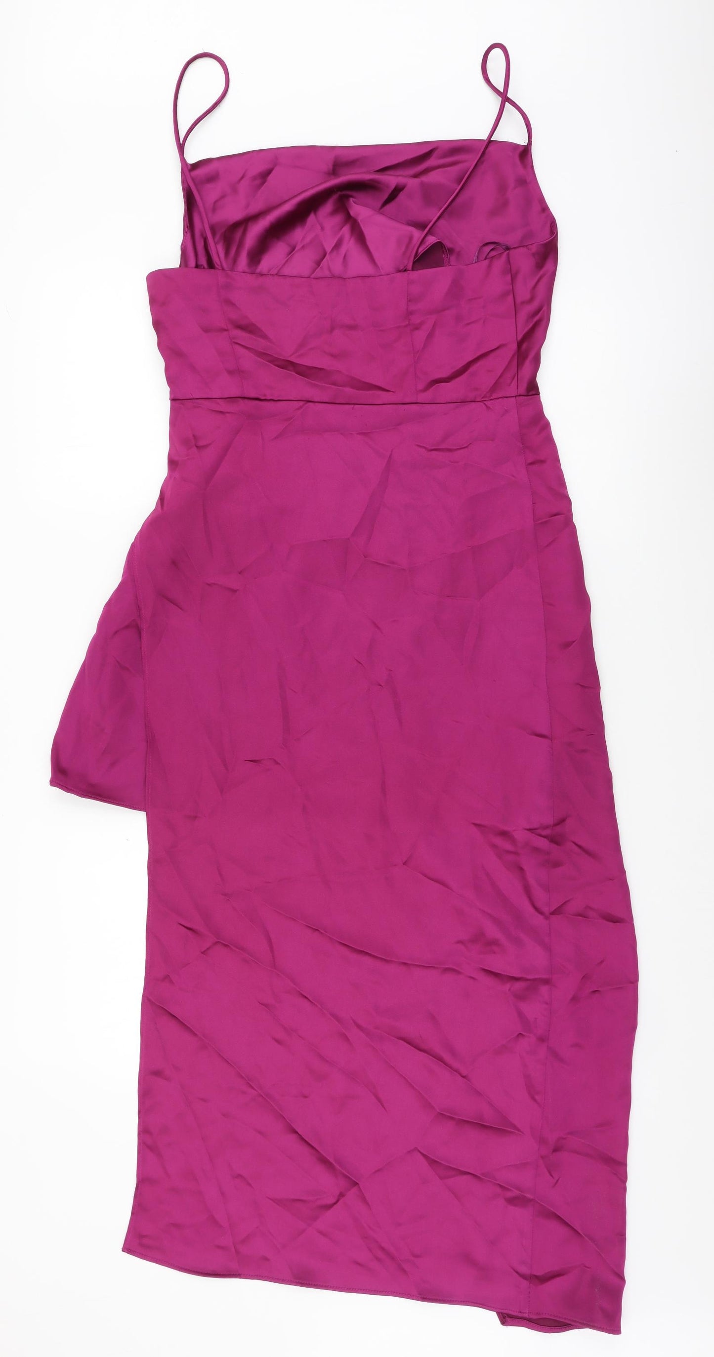 Zara Womens Purple Polyester Sheath Size M Square Neck Zip