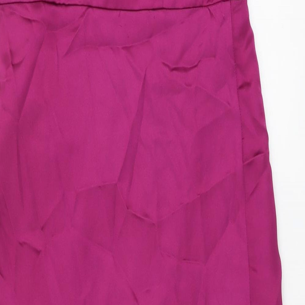 Zara Womens Purple Polyester Sheath Size M Square Neck Zip