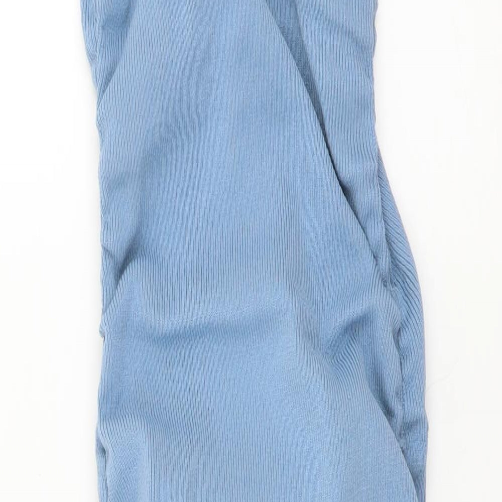 Missguided Womens Blue Polyester Sheath Size 6 Square Neck Pullover