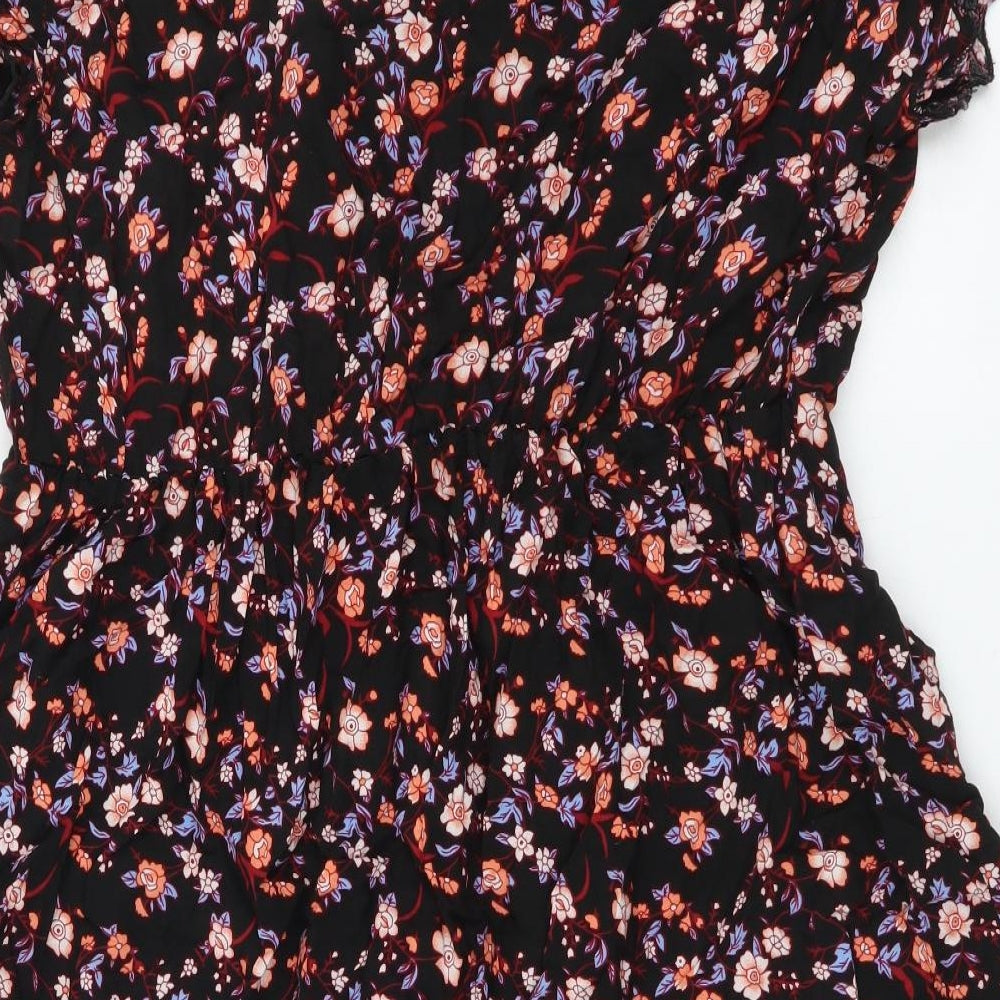 SheIn Womens Multicoloured Floral Polyester Fit & Flare Size XL V-Neck Pullover