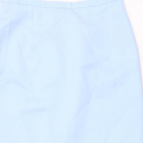 Collezioni Womens Blue Polyester Straight & Pencil Skirt Size 14 Zip