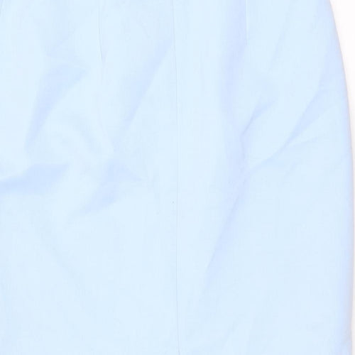 Collezioni Womens Blue Polyester Straight & Pencil Skirt Size 14 Zip