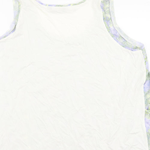Marks and Spencer Womens Multicoloured Geometric Polyester Basic Blouse Size 14 Scoop Neck