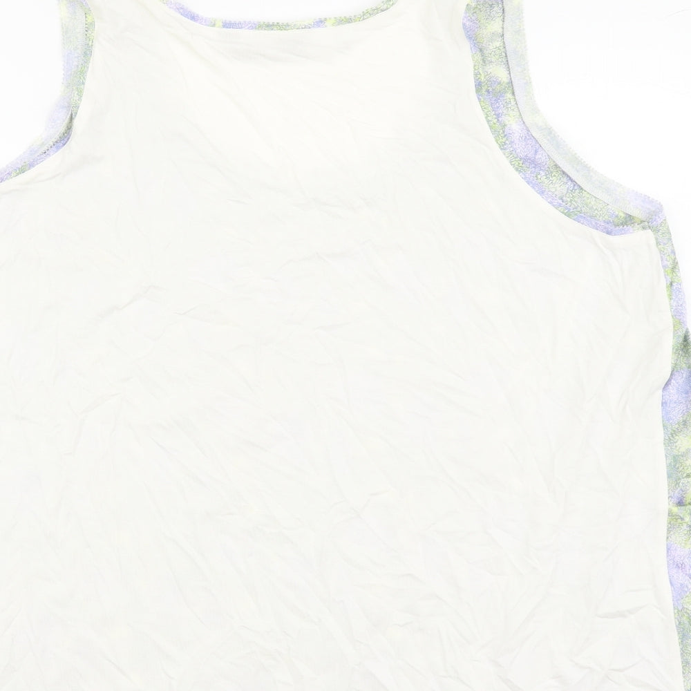 Marks and Spencer Womens Multicoloured Geometric Polyester Basic Blouse Size 14 Scoop Neck