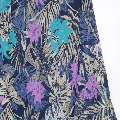 Isle Womens Multicoloured Floral Polyester Flare Skirt Size 16