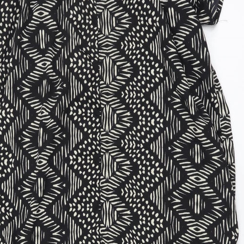 Atmosphere Womens Black Geometric Polyester A-Line Size 14 Off the Shoulder Pullover