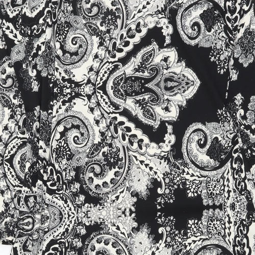 Wallis Womens Black Geometric Polyester A-Line Size 14 Round Neck Pullover