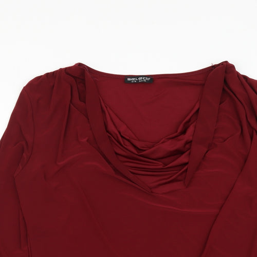 Select Womens Purple Polyester Basic T-Shirt Size 16 Round Neck
