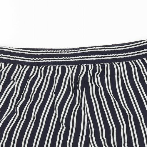 Urban Womens Blue Striped Polyester Paperbag Shorts Size S L3 in Regular