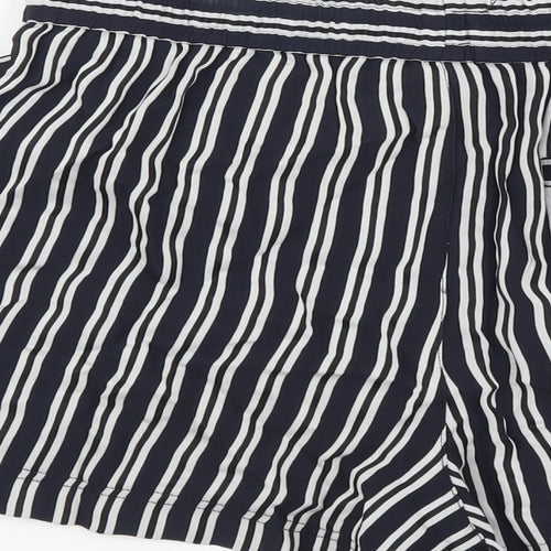 Urban Womens Blue Striped Polyester Paperbag Shorts Size S L3 in Regular