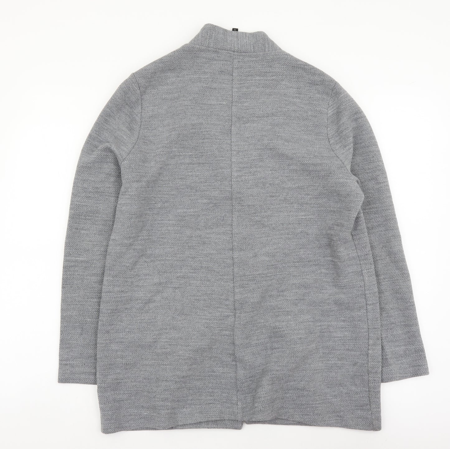 River Island Womens Grey Jacket Coatigan Size 12 Tie