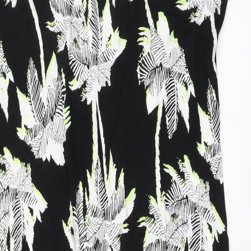 Marks and Spencer Womens Black Floral Viscose Sheath Size M Sweetheart Pullover