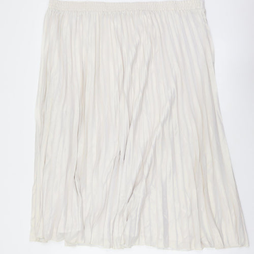 Marks and Spencer Womens Pink Polyester Pleated Skirt Size 22