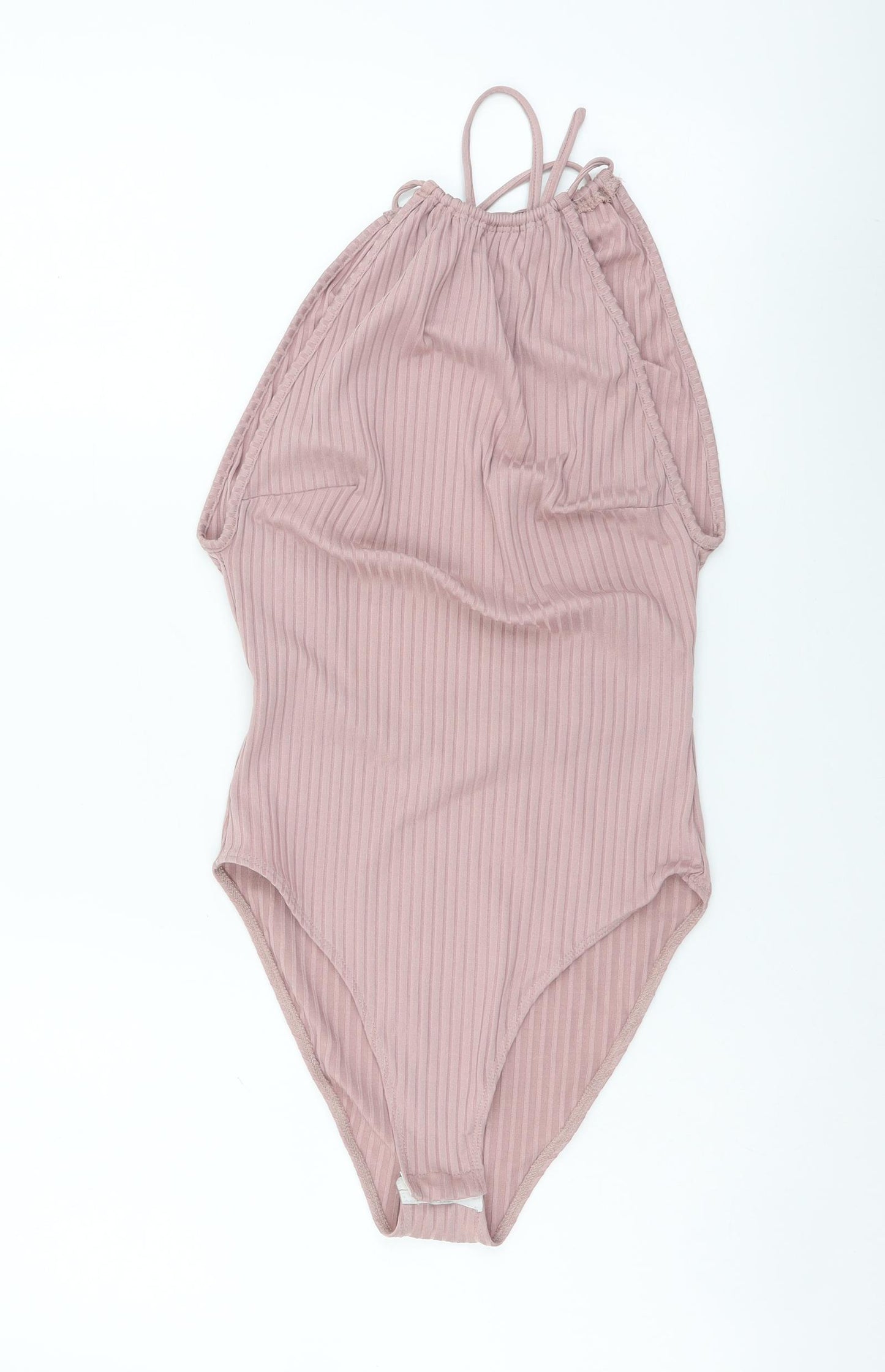 Missguided Womens Pink Polyester Bodysuit One-Piece Size 8 Snap