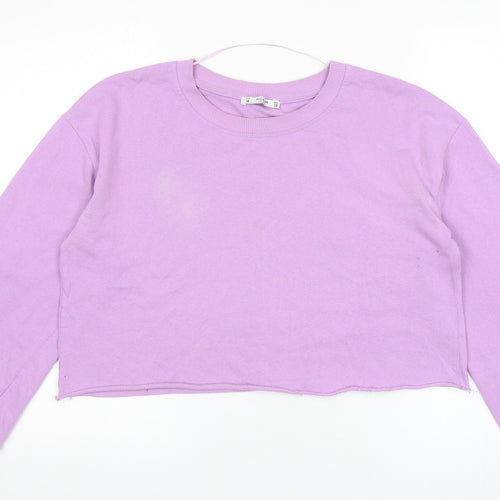 Pull&Bear Womens Purple Cotton Pullover Sweatshirt Size M Pullover