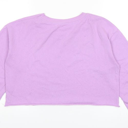 Pull&Bear Womens Purple Cotton Pullover Sweatshirt Size M Pullover