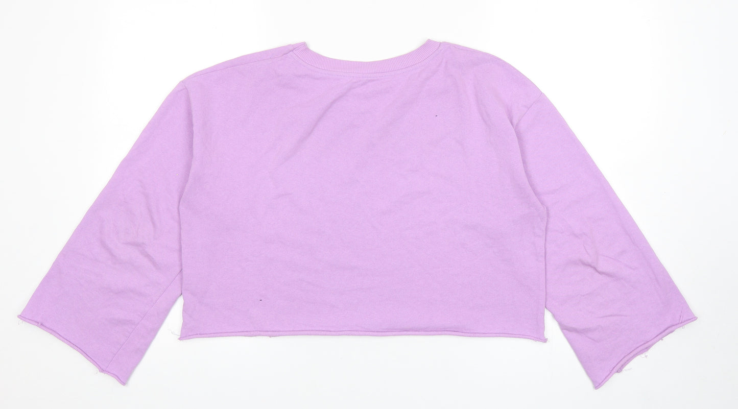 Pull&Bear Womens Purple Cotton Pullover Sweatshirt Size M Pullover