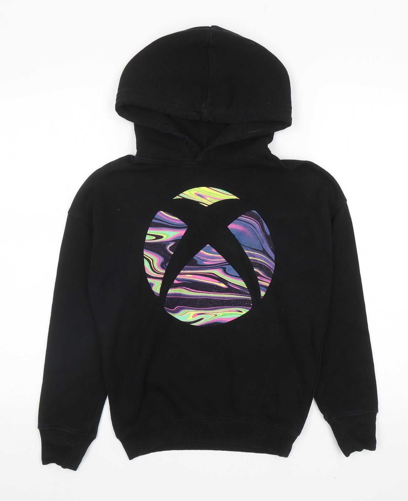 H&M Boys Black Cotton Pullover Hoodie Size 8-9 Years Pullover - Xbox