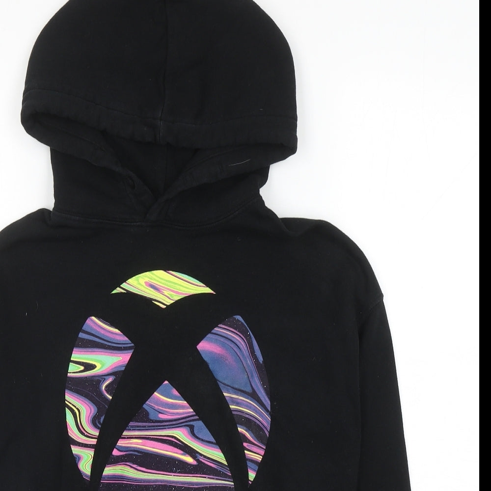 H&M Boys Black Cotton Pullover Hoodie Size 8-9 Years Pullover - Xbox