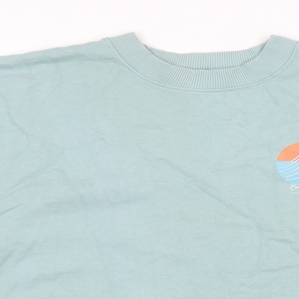 Born By The Sea Womens Green Cotton Pullover Sweatshirt Size M Pullover