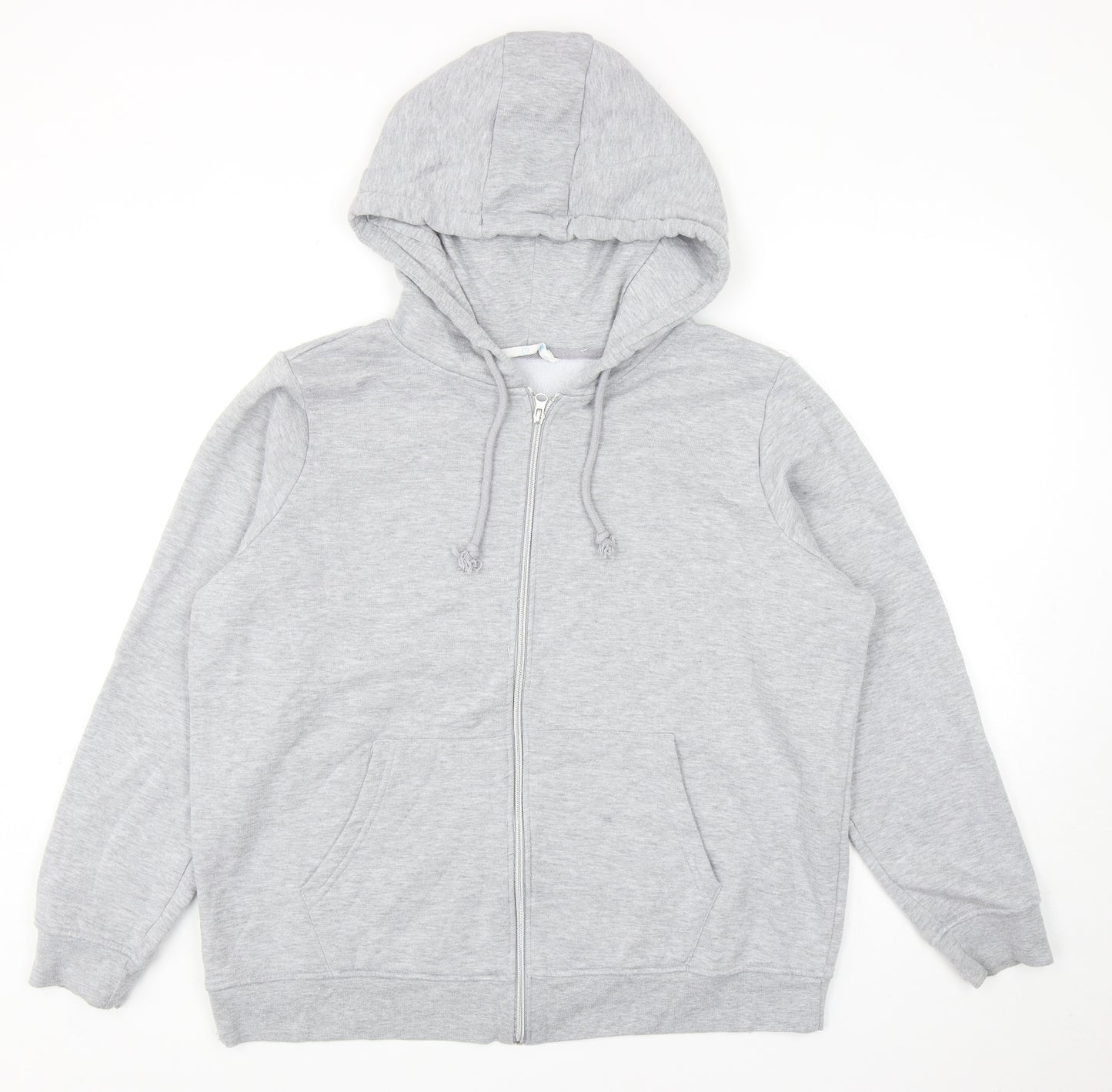 Primark Womens Grey Cotton Full Zip Hoodie Size XL Zip
