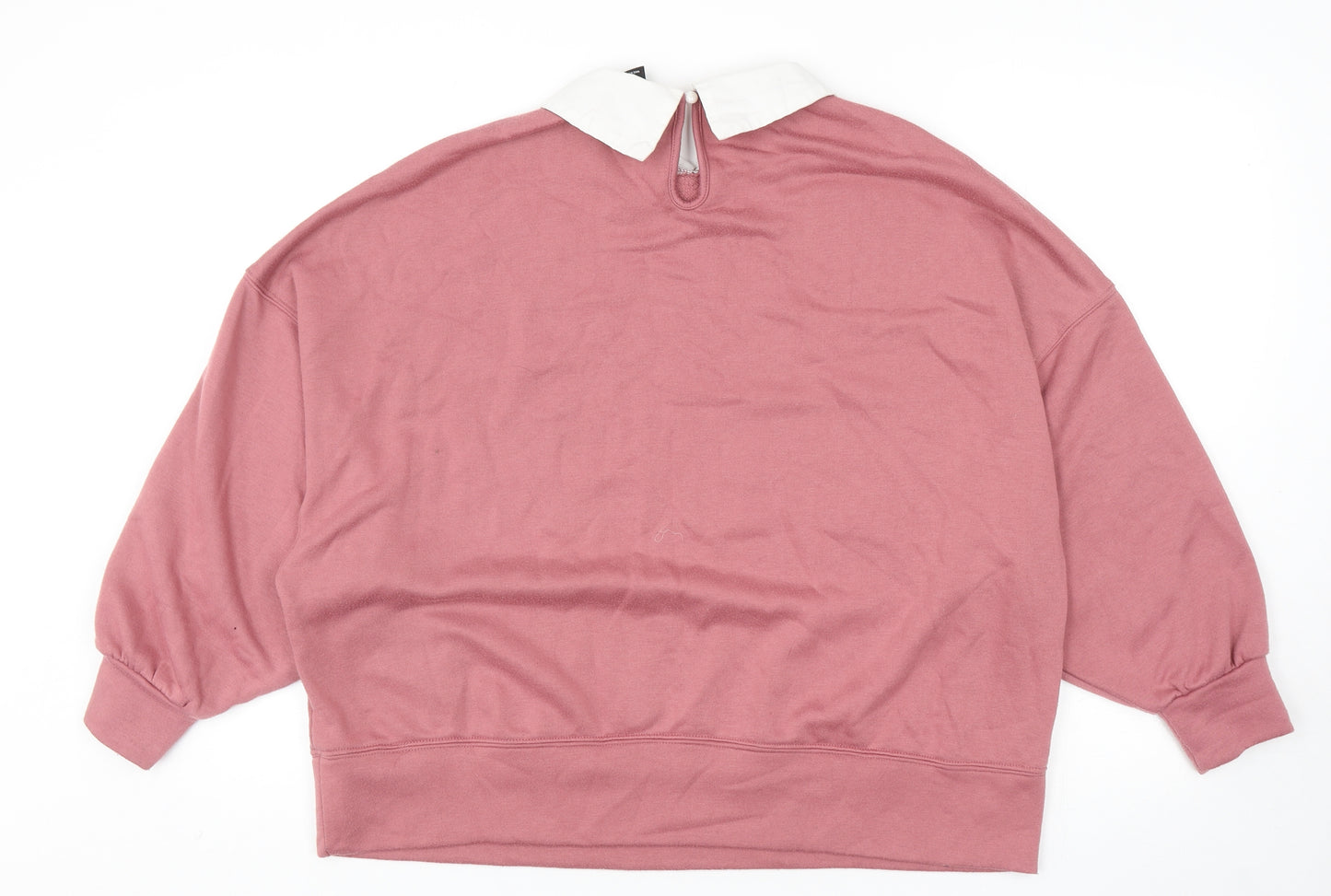 SheIn Womens Pink Polyester Pullover Sweatshirt One Size Button - Love