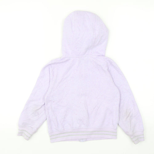 Costco Girls Purple Herringbone Cotton Full Zip Hoodie Size 6 Years Zip - Frozen