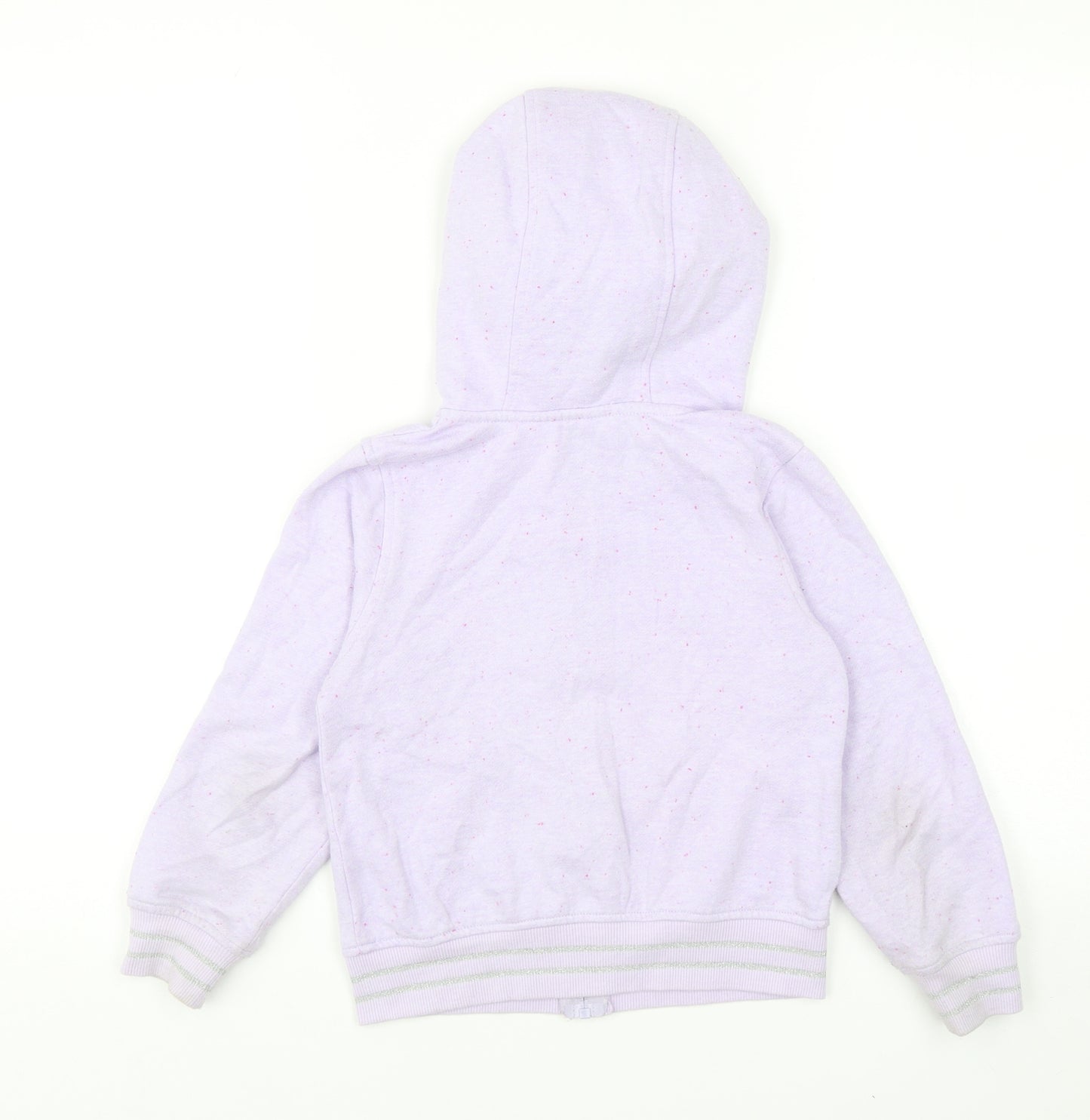 Costco Girls Purple Herringbone Cotton Full Zip Hoodie Size 6 Years Zip - Frozen