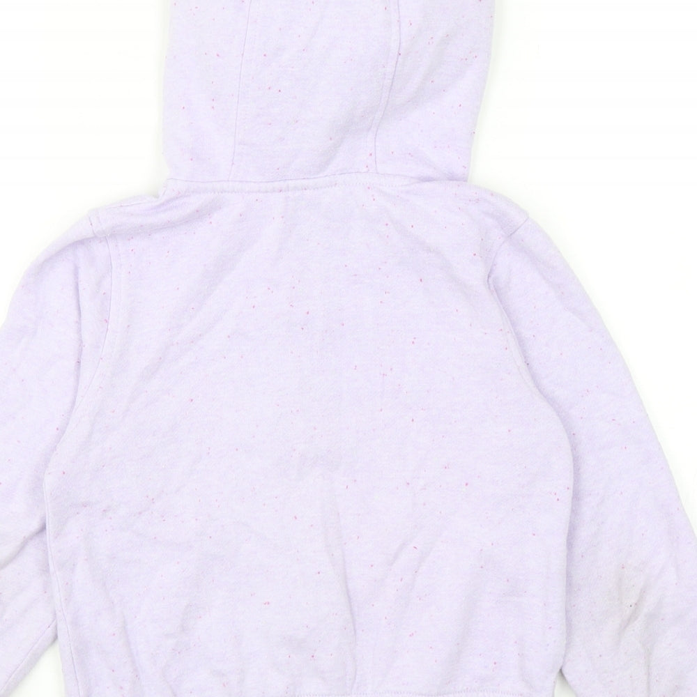 Costco Girls Purple Herringbone Cotton Full Zip Hoodie Size 6 Years Zip - Frozen