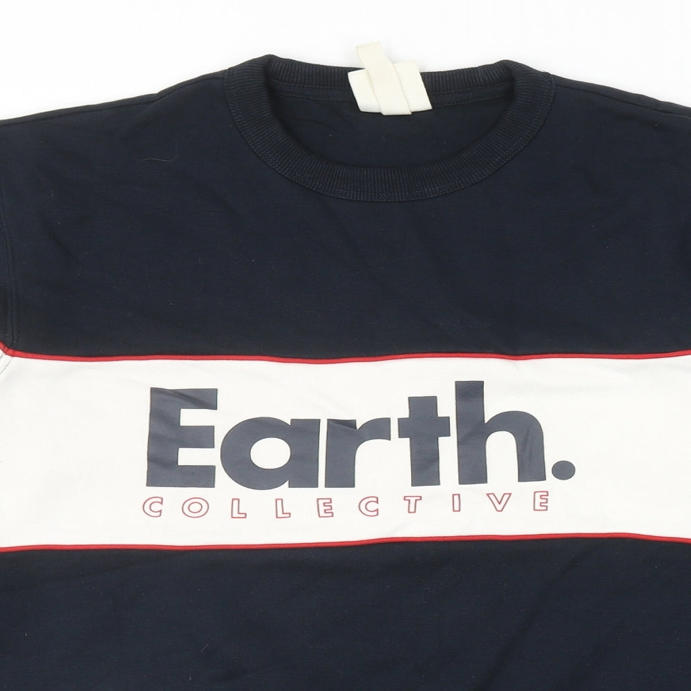 H&M Mens Blue Cotton Pullover Sweatshirt Size S - Earth Collection