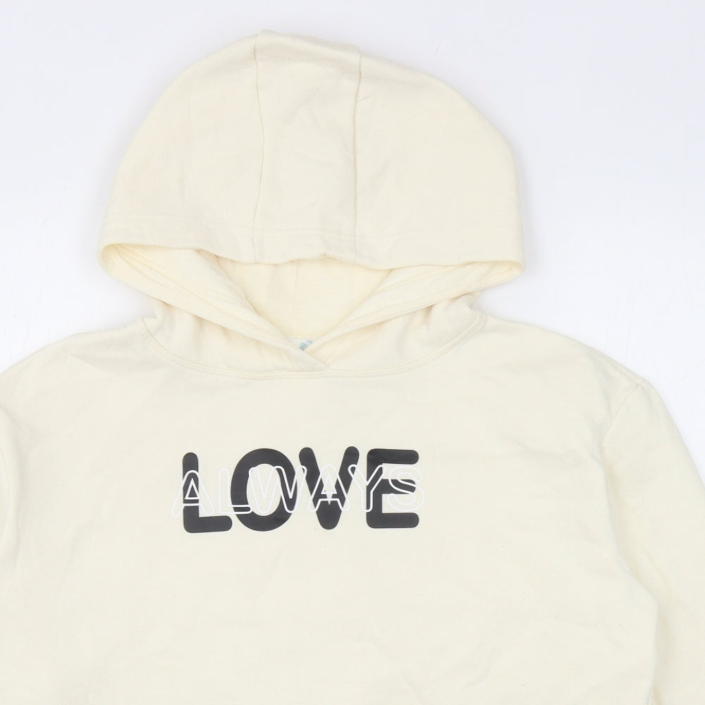 Primark Womens Ivory Cotton Pullover Hoodie Size M Pullover - Love