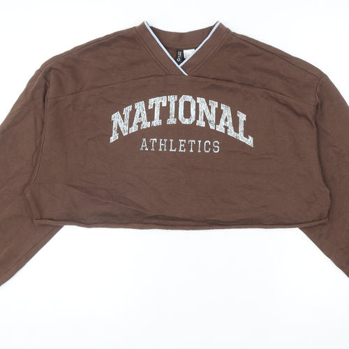 Divided by H&M Womens Brown Cotton Pullover Sweatshirt Size M Pullover - National Athletics