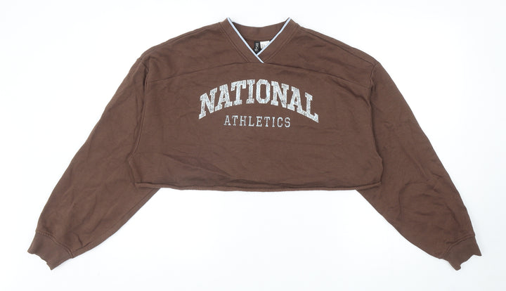 Divided by H&M Womens Brown Cotton Pullover Sweatshirt Size M Pullover - National Athletics