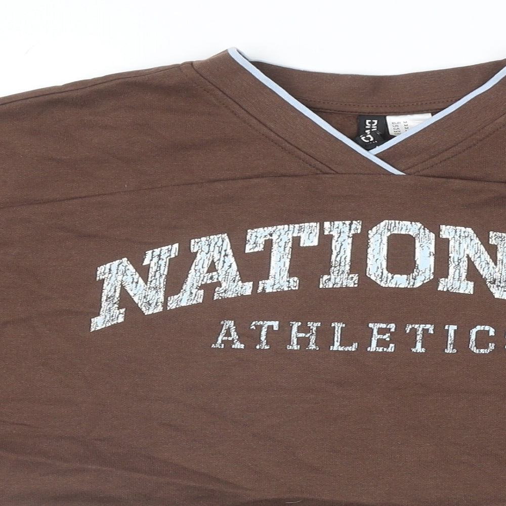 Divided by H&M Womens Brown Cotton Pullover Sweatshirt Size M Pullover - National Athletics