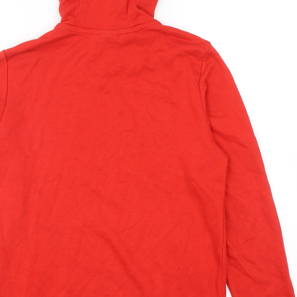 adidas Boys Red Cotton Pullover Hoodie Size 13-14 Years Pullover