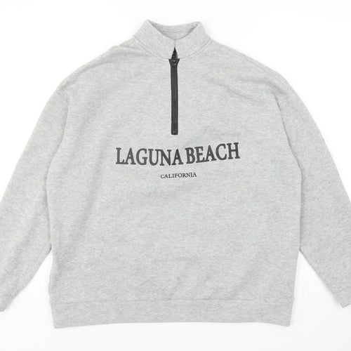 SheIn Womens Grey Polyester Pullover Sweatshirt Size S Zip - Laguna Beach California