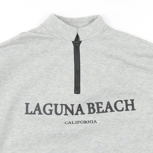 SheIn Womens Grey Polyester Pullover Sweatshirt Size S Zip - Laguna Beach California