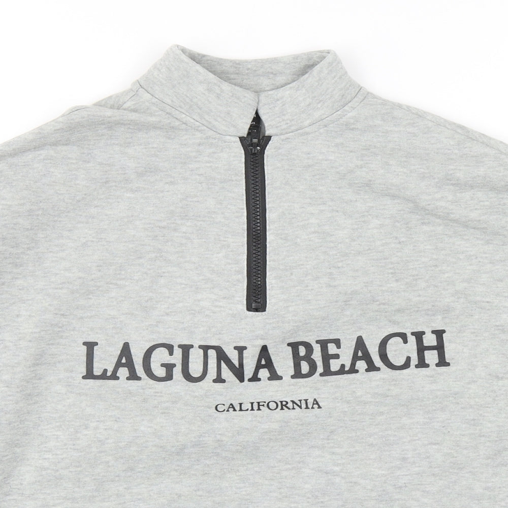 SheIn Womens Grey Polyester Pullover Sweatshirt Size S Zip - Laguna Beach California