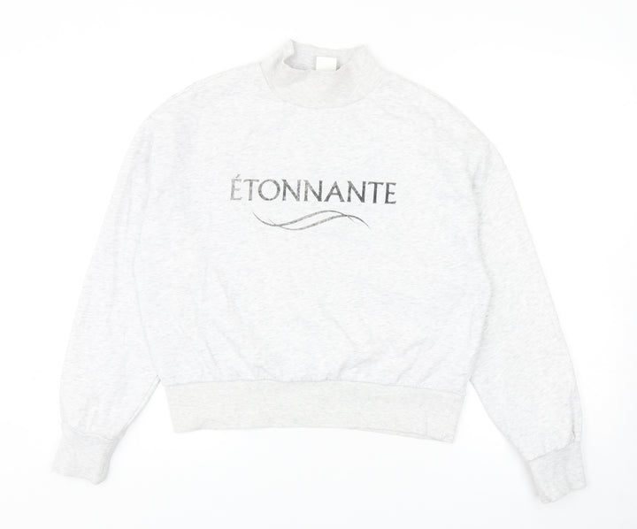 H&M Womens Grey Cotton Pullover Sweatshirt Size S Pullover - Etonnante