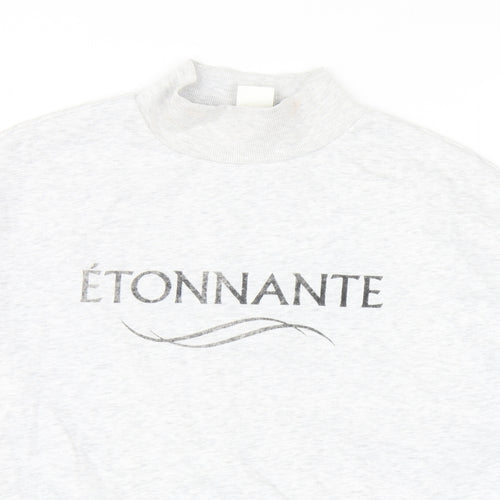 H&M Womens Grey Cotton Pullover Sweatshirt Size S Pullover - Etonnante