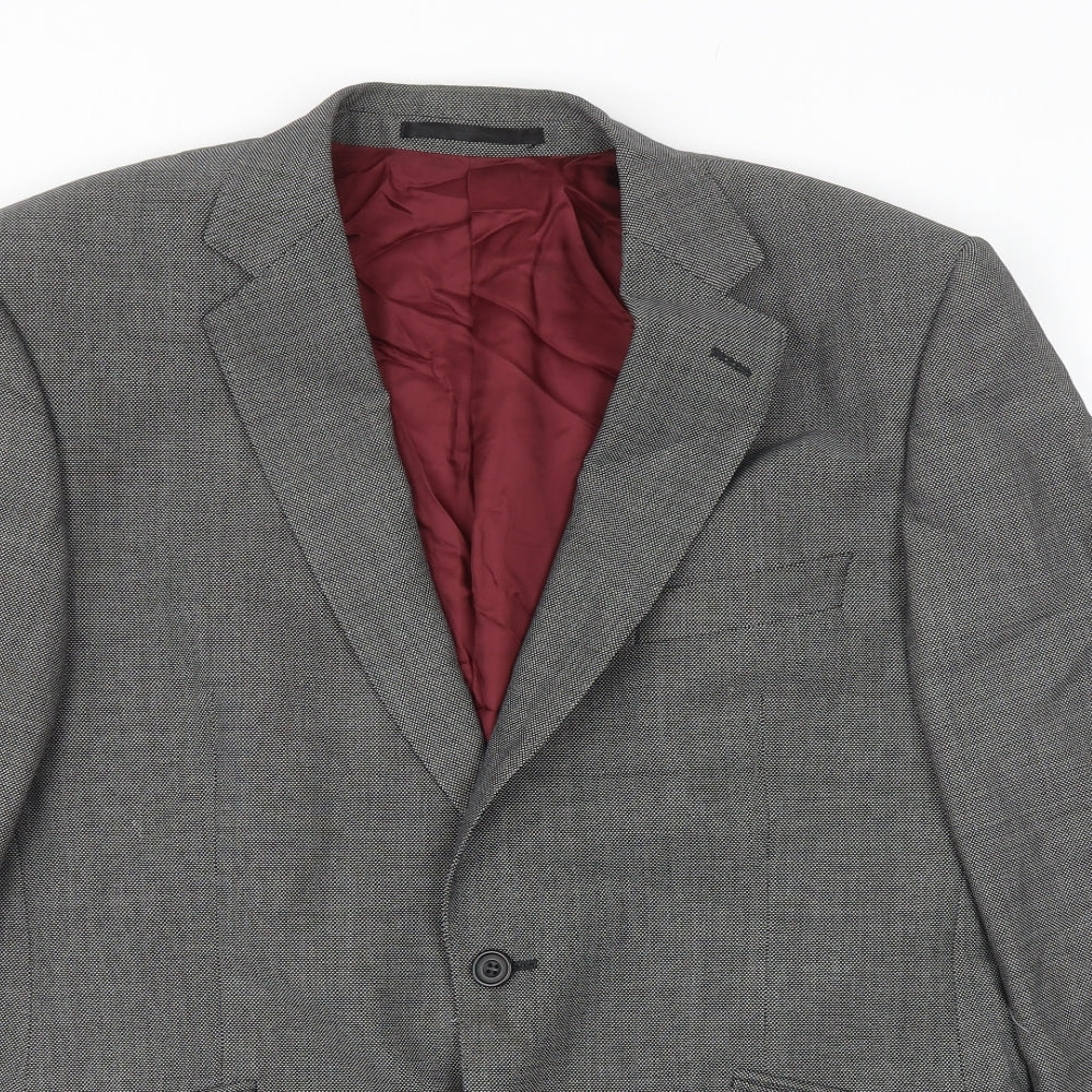 Marks and Spencer Mens Grey Viscose Jacket Blazer Size 44