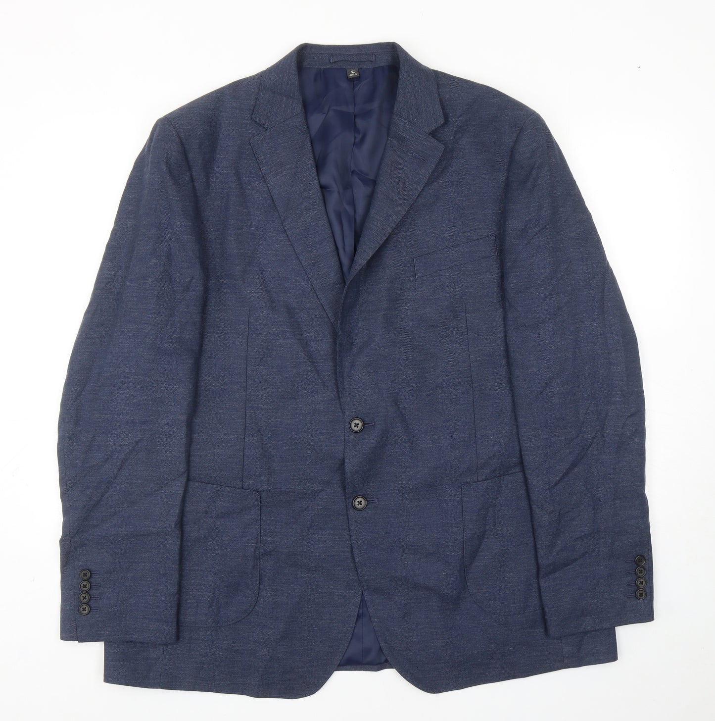 Marks and Spencer Mens Blue Linen Jacket Blazer Size 46