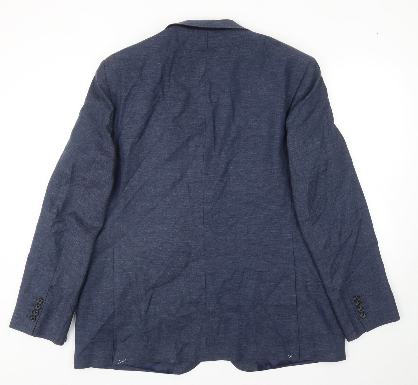 Marks and Spencer Mens Blue Linen Jacket Blazer Size 46