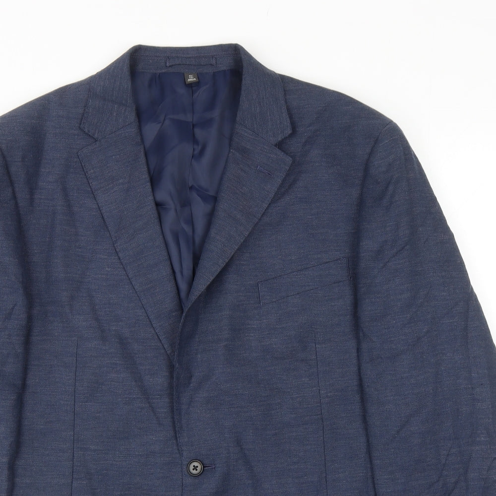 Marks and Spencer Mens Blue Linen Jacket Blazer Size 46