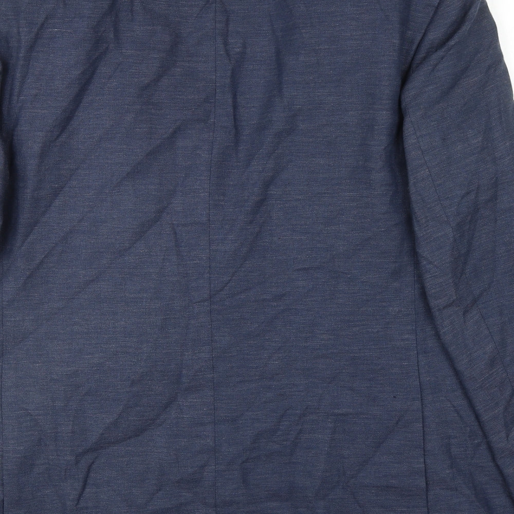 Marks and Spencer Mens Blue Linen Jacket Blazer Size 46