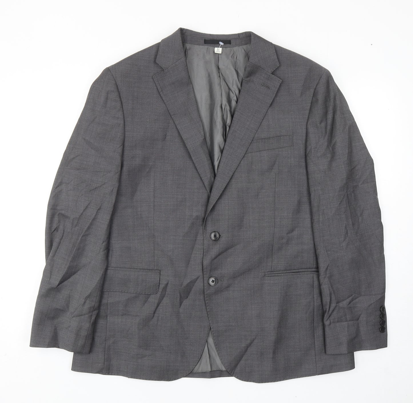 Marks and Spencer Mens Grey Wool Jacket Blazer Size 42