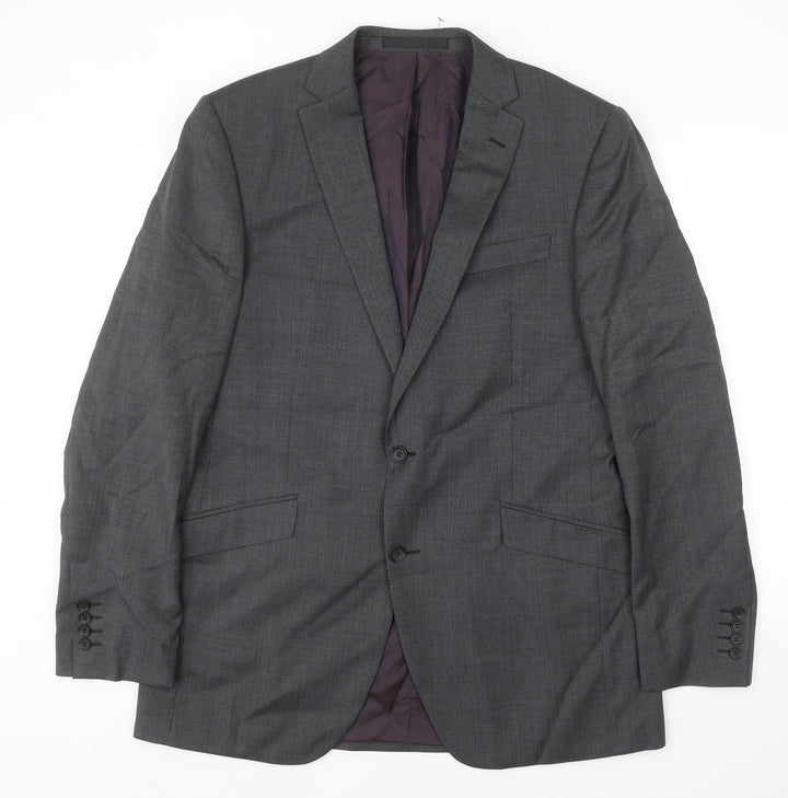 Marks and Spencer Mens Grey Wool Jacket Blazer Size 42