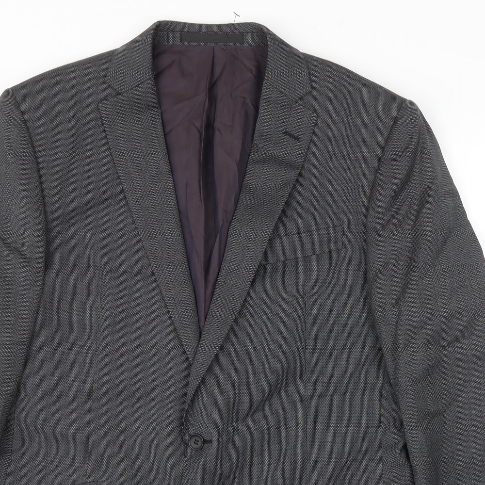 Marks and Spencer Mens Grey Wool Jacket Blazer Size 42
